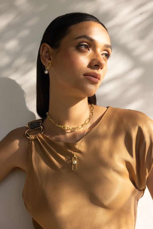 Mizuki Pearl Dangler Earrings