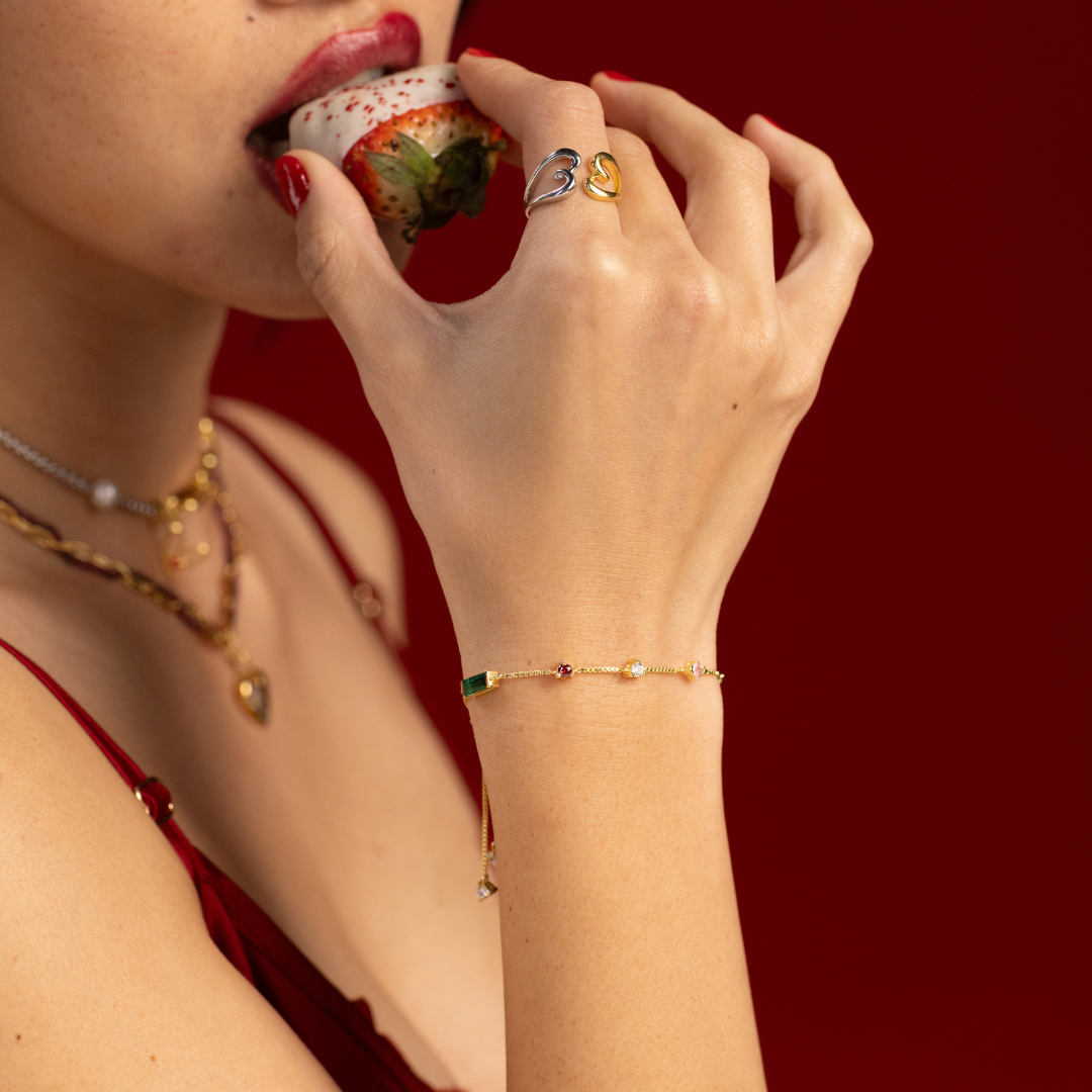Multi-Colour Heart Bracelet