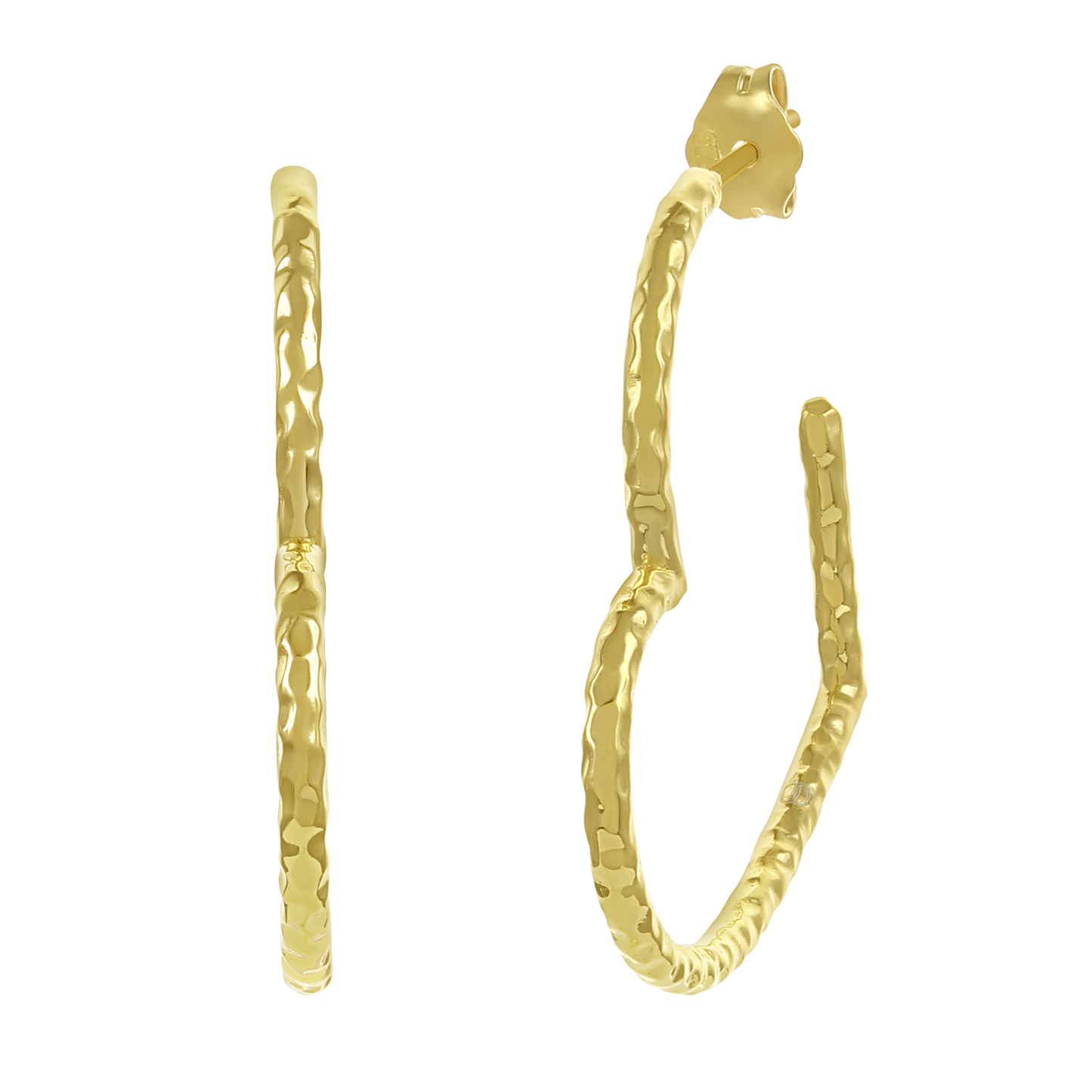 Ukiyo Textured Heart Hoops