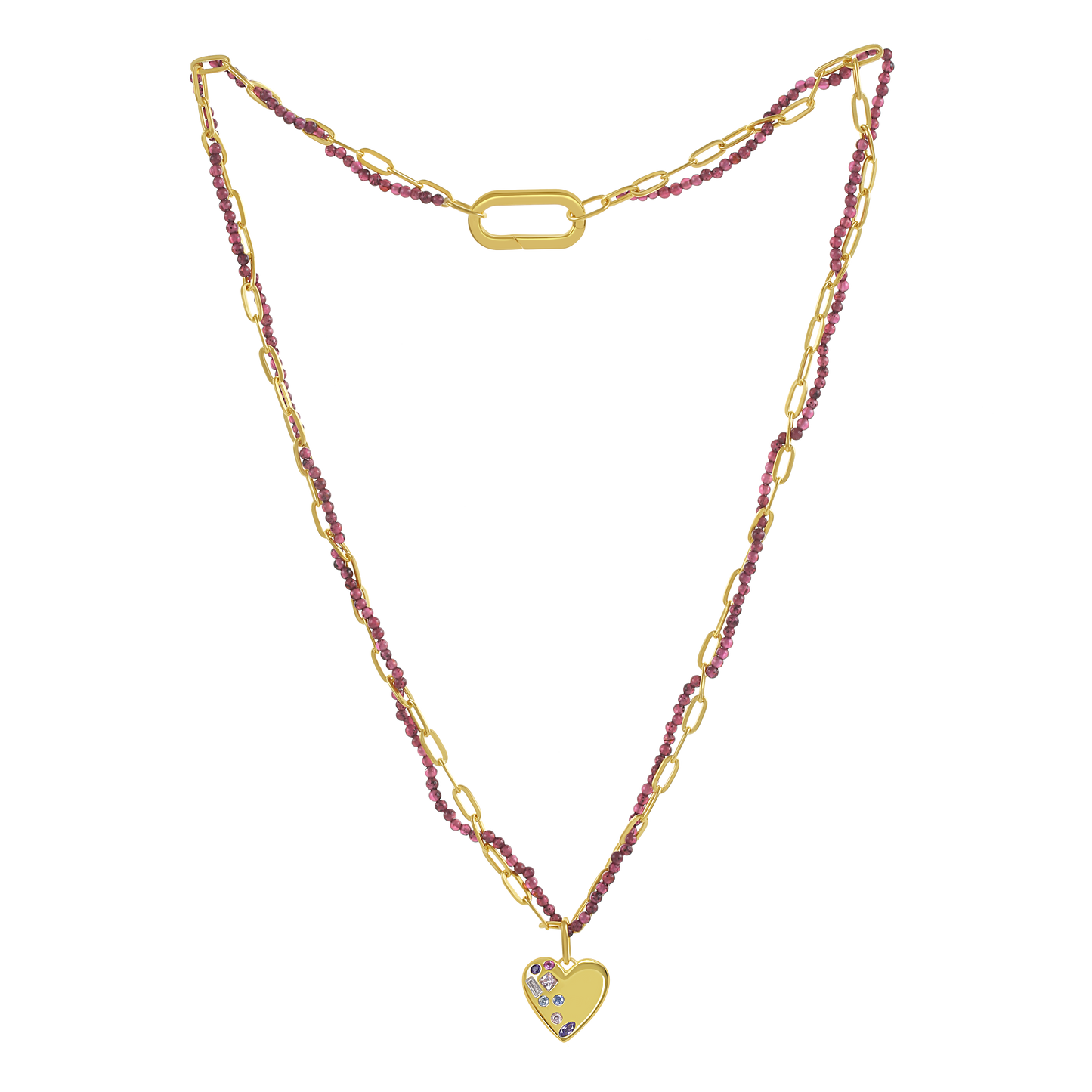 Multi-Color Heart Necklace
