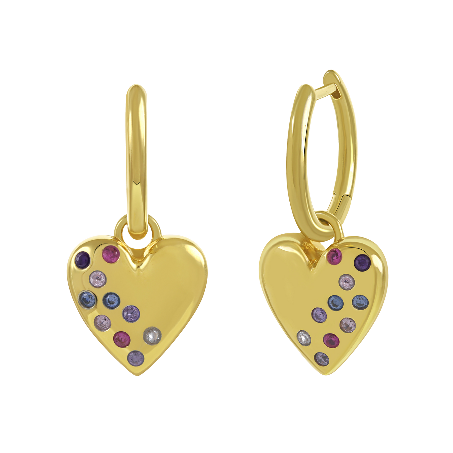Multi-Color Heart Earrings