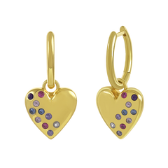 Multi-Color Heart Earrings
