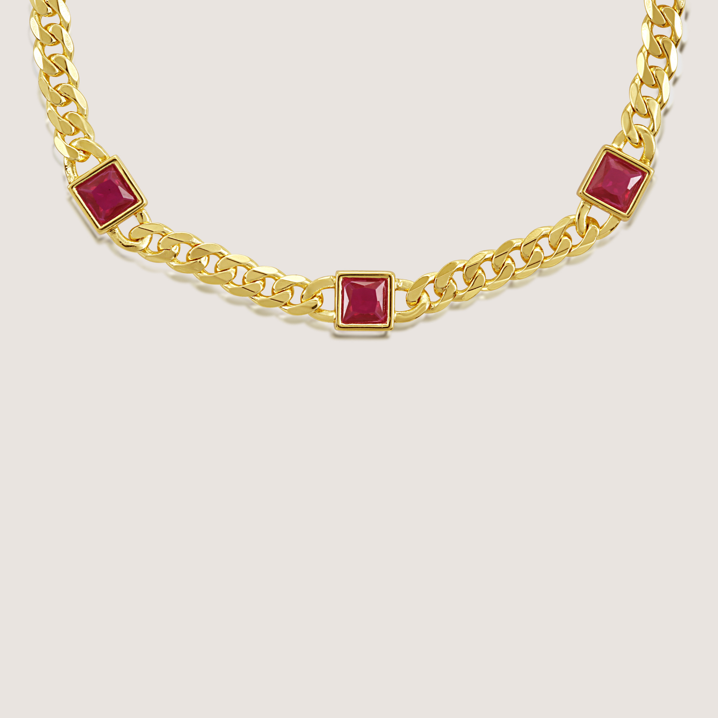 KiraKira Ruby Curb Chain