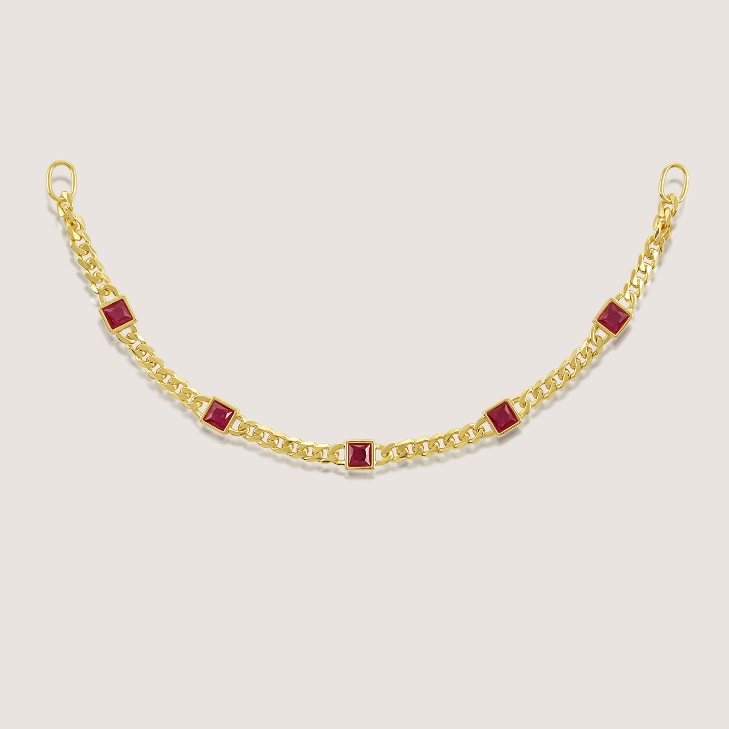 KiraKira Ruby Curb Chain