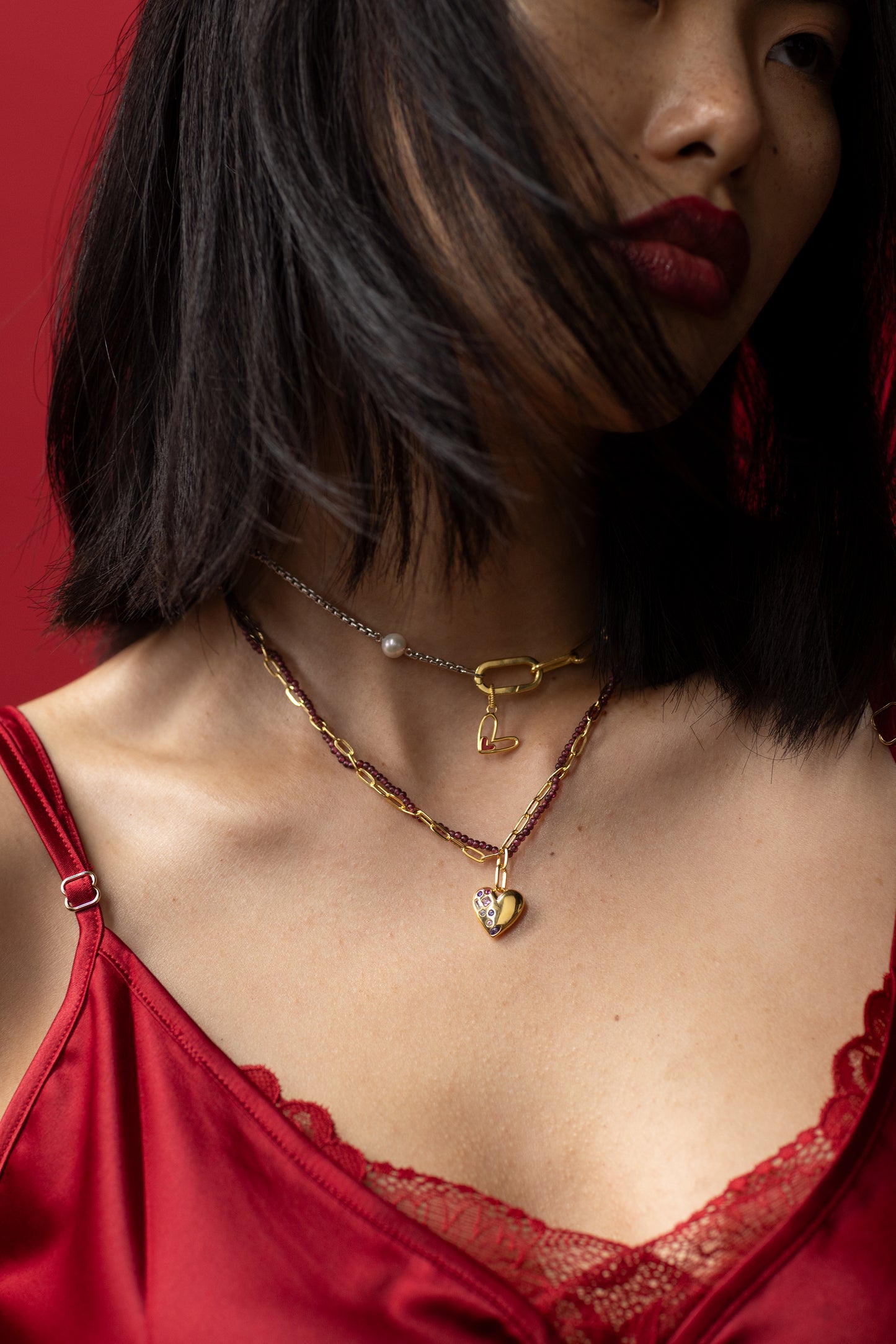 Multi-Color Heart Necklace