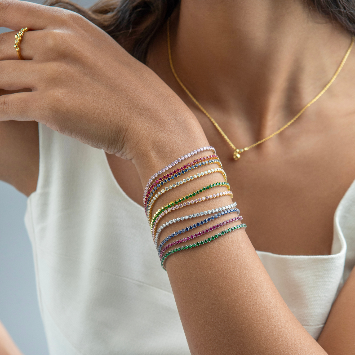 dual tone silver signature bracelets 