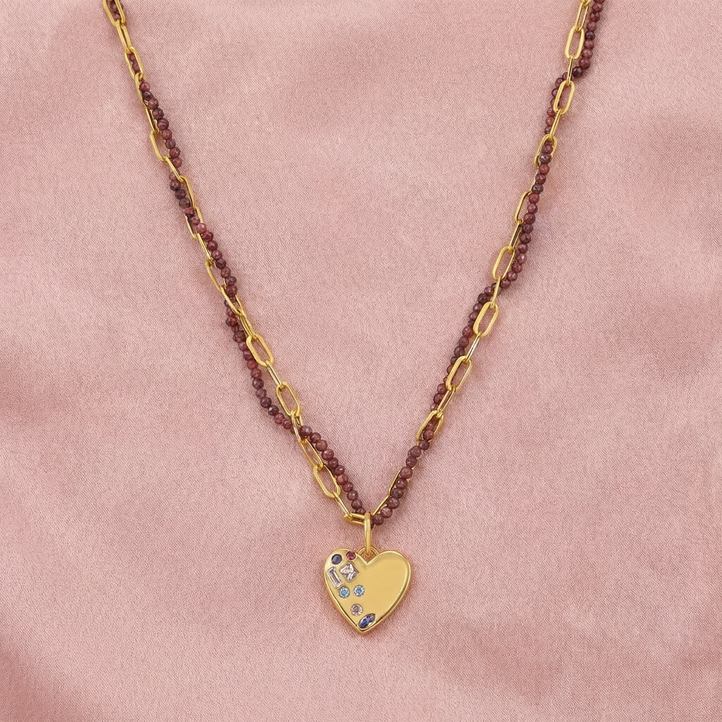 Multi-Colour Heart Necklace