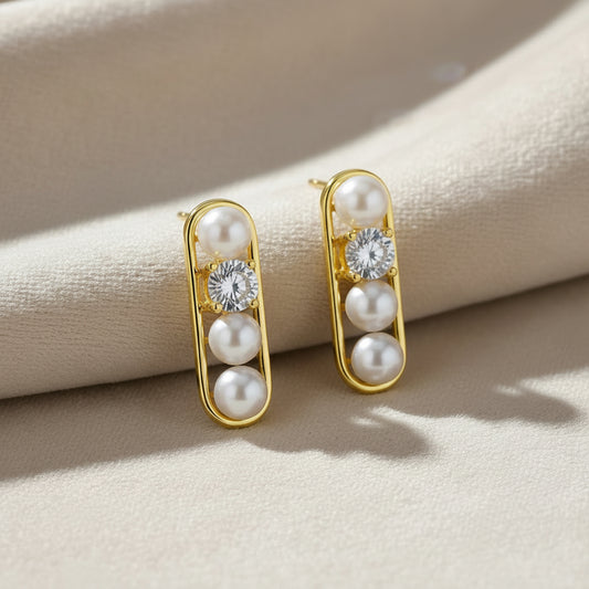 Mizuki Pearl Link Studs