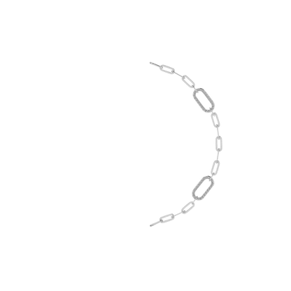 Paper Clip Chain with Cubic Zircon