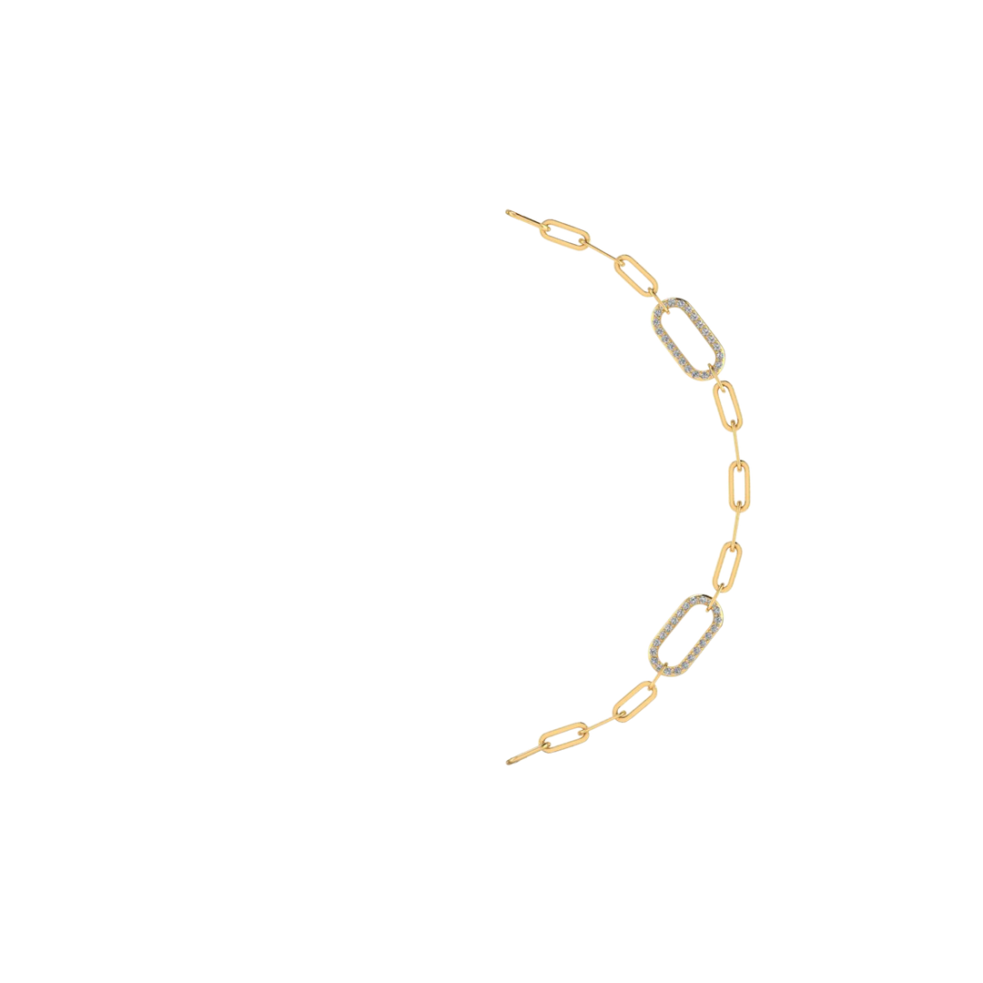 Paper Clip Chain with Cubic Zircon