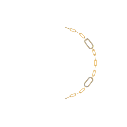 Paper Clip Chain with Cubic Zircon
