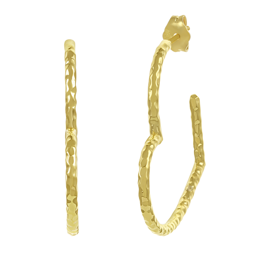 Ukiyo Textured Heart Hoops