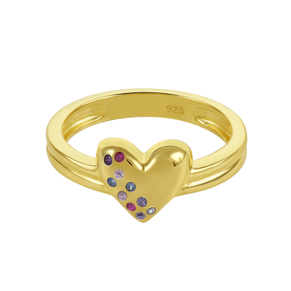Multi-Color Heart Ring