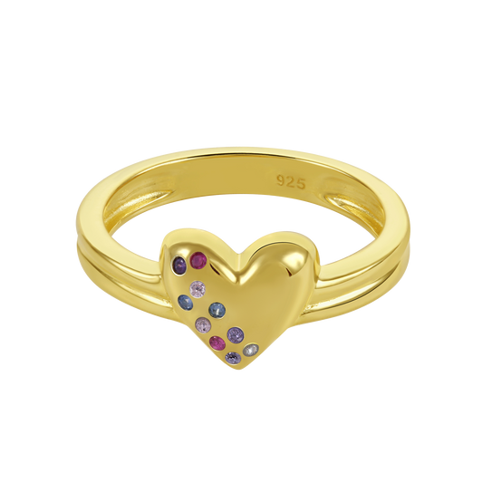Multi-Color Heart Ring