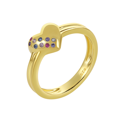 Multi-Color Heart Ring