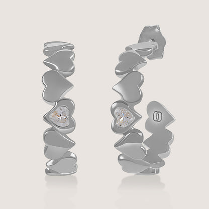 Classic Heart Earrings -front angle highlighting its romantic, youthful, and elevated design from Nishani’s Heart Collection.