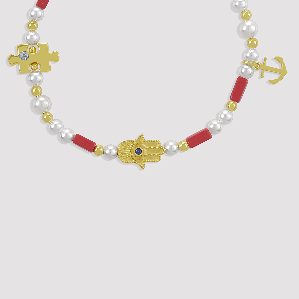 Gold-plated 925 silver bracelet from the Enishi collection, vibrant and symbolic of connection — product - side shot.