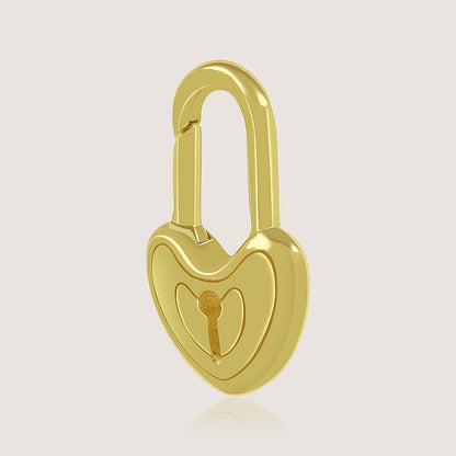 Gold-plated 925 silver heart lock from the Enishi collection, symbolizing love and unity — product - side shot.