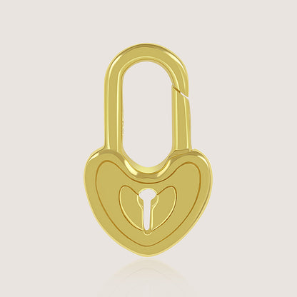 Gold-plated 925 silver heart lock from the Enishi collection, symbolizing love and unity — product - front shot.