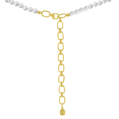 Gold-plated 925 silver necklace from the Enishi collection, colourful and modern — product - back shot.