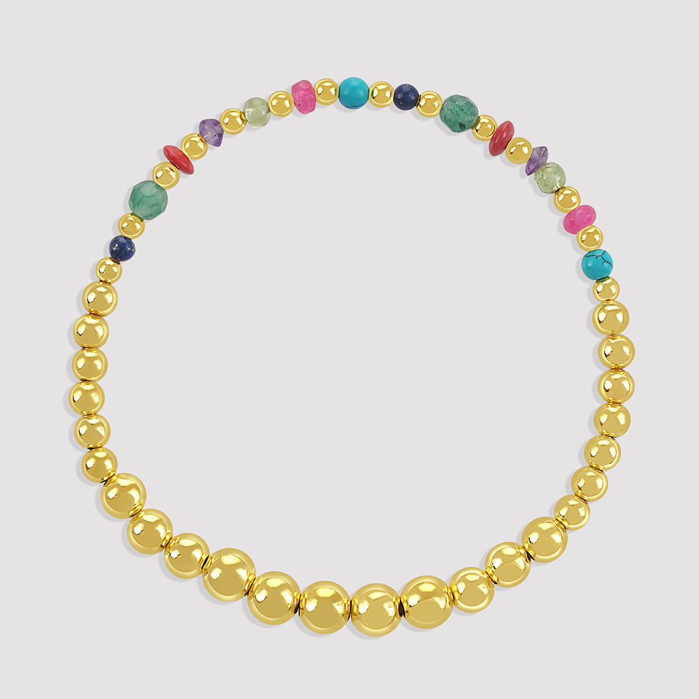 Gold-plated 925 silver bracelet from the Enishi collection, vibrant and symbolic of connection — product - front shot.