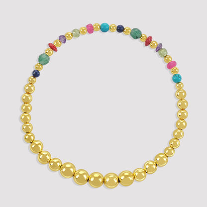 Gold-plated 925 silver bracelet from the Enishi collection, vibrant and symbolic of connection — product - front shot.
