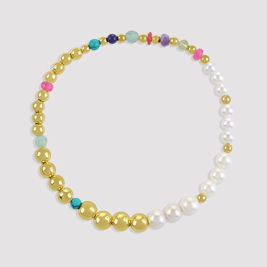 Gold-plated 925 silver bracelet from the Enishi collection, vibrant and symbolic of connection — product - front shot.
