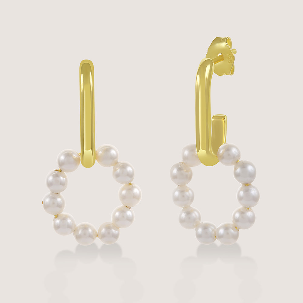Gold-plated 925 silver earrings from the Enishi collection, designed for everyday friendship-inspired style — product - front shot.