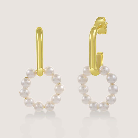 Gold-plated 925 silver earrings from the Enishi collection, designed for everyday friendship-inspired style — product - front shot.