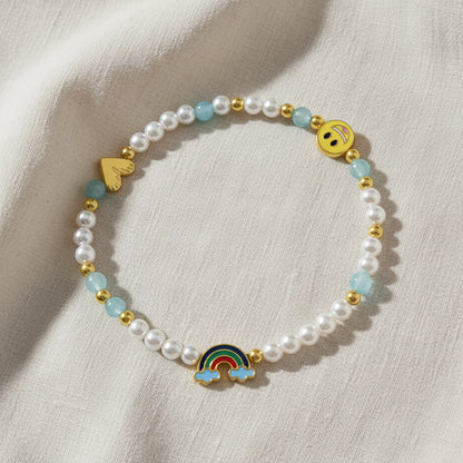 Gold-plated 925 silver bracelet from the Enishi collection, vibrant and symbolic of connection — flat lay shot.