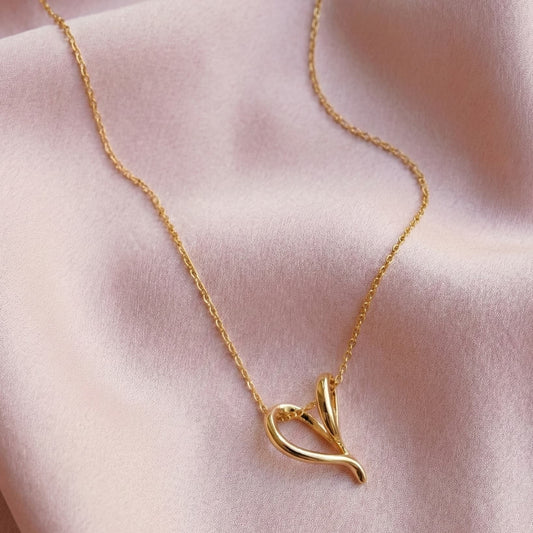 Fluid Heart Necklace 925 Silver
