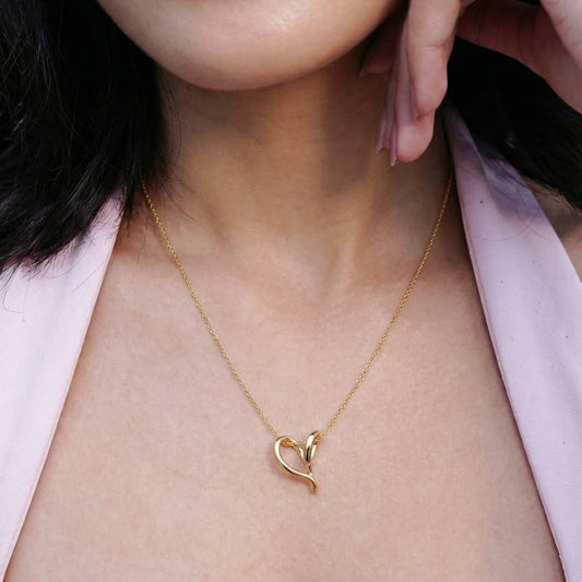 Fluid Heart Necklace 925 Silver