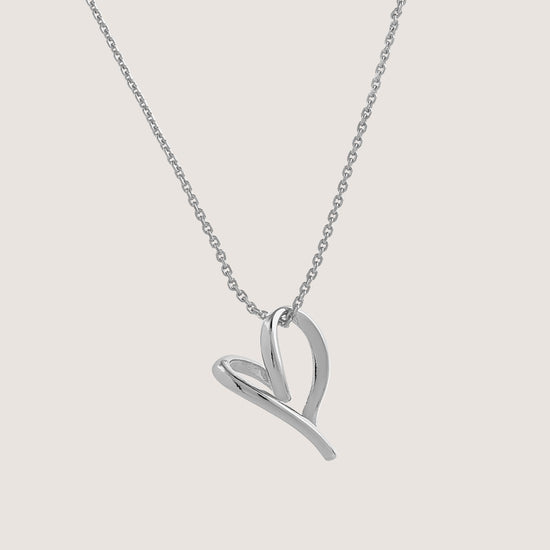 Fluid Heart Necklace 925 Silver