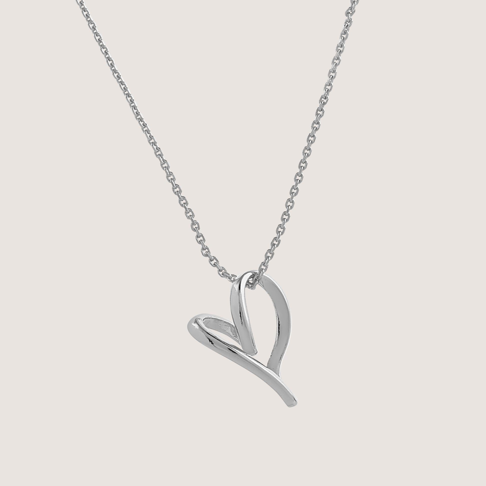 Fluid Heart Necklace 925 Silver