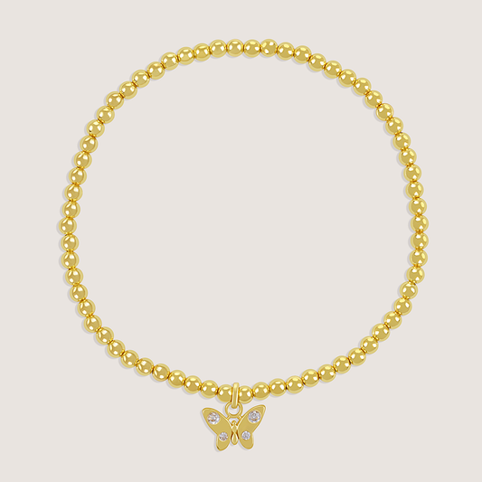 Front of Ukiyo Butterfly Charm Bracelet — a minimal, gold-plated 925 silver design crafted for everyday wear from Nishani’s Ukiyo collection.