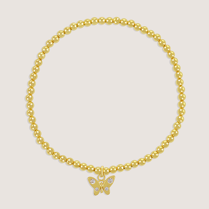 Front of Ukiyo Butterfly Charm Bracelet — a minimal, gold-plated 925 silver design crafted for everyday wear from Nishani’s Ukiyo collection.