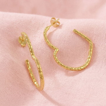 Ukiyo Textured Heart Hoops