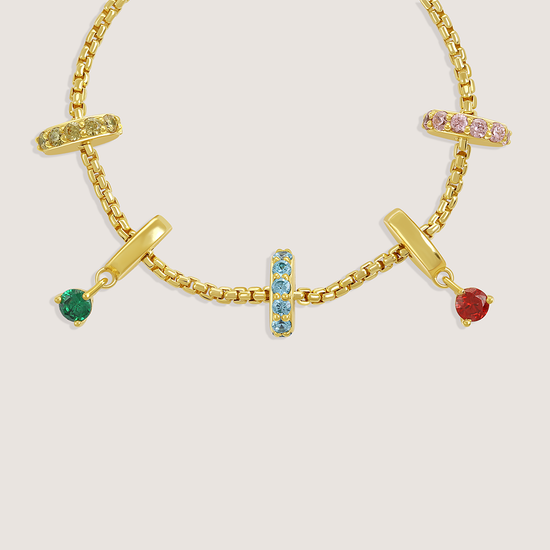 Gold-plated 925 silver mother-daughter bracelet symbolizing eternal love and connection