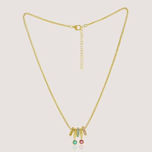 Gold-plated 925 silver mother-daughter necklace, elegant and sentimental