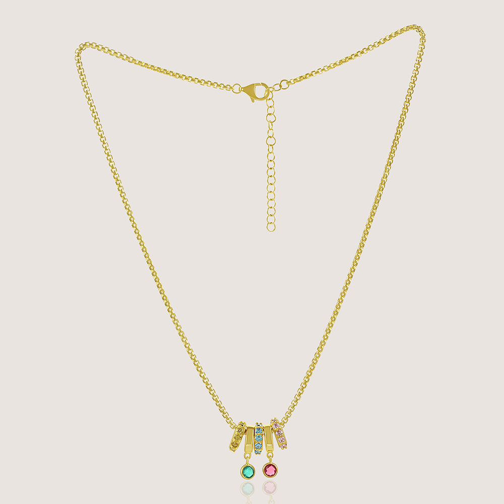 Gold-plated 925 silver mother-daughter necklace, elegant and sentimental 