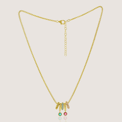 Gold-plated 925 silver mother-daughter necklace, elegant and sentimental 