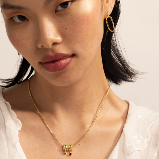 Gold-plated 925 silver mother-daughter necklace, elegant and sentimental 