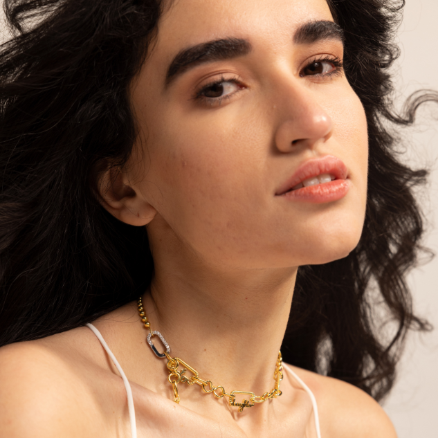 Gold-plated 925 silver trio bracelet with stone charms, symbolizing togetherness and love