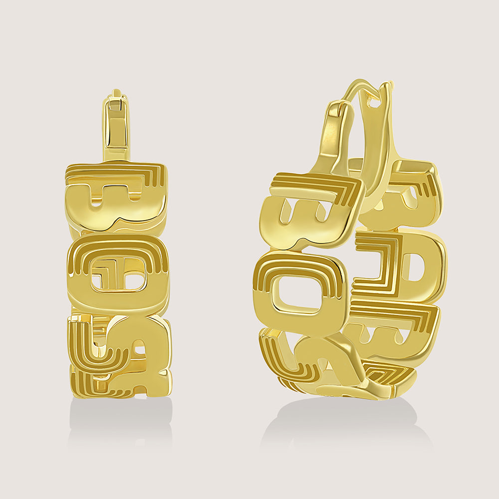 Gold-plated Boss Babe earrings in 925 silver, bold and empowering for every occasion.