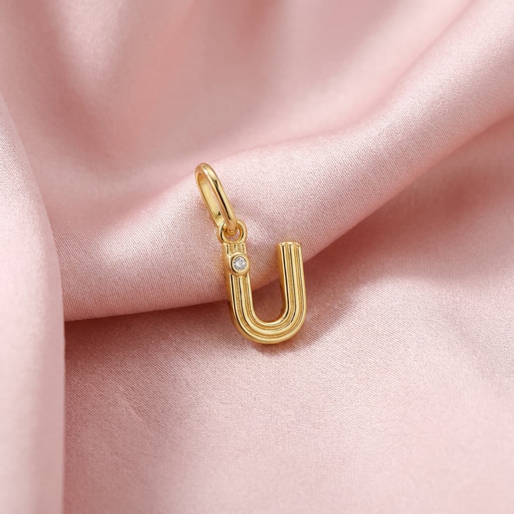 Initials charm pendant U