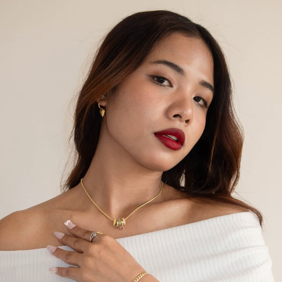 kusum_reang in Gold-plated 925 silver mother-daughter necklace, elegant and sentimental 