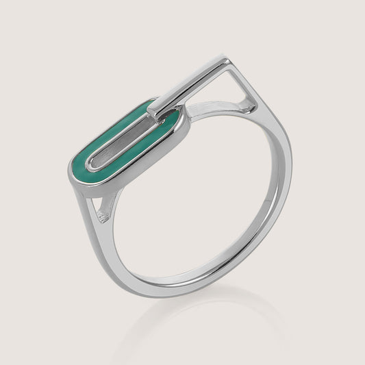 Mankai Geometric Ring – highlighting its vibrant enamel artistry and playful energy, part of Nishani’s Mankai Collection.