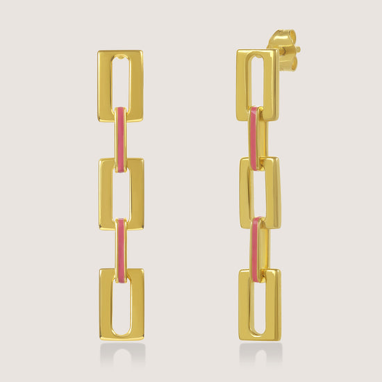 Mankai Link Earrings –  highlighting its vibrant enamel artistry and playful energy, part of Nishani’s Mankai Collection.