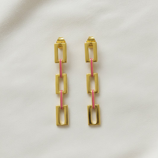 Mankai Link Earrings –  highlighting its vibrant enamel artistry and playful energy, part of Nishani’s Mankai Collection.