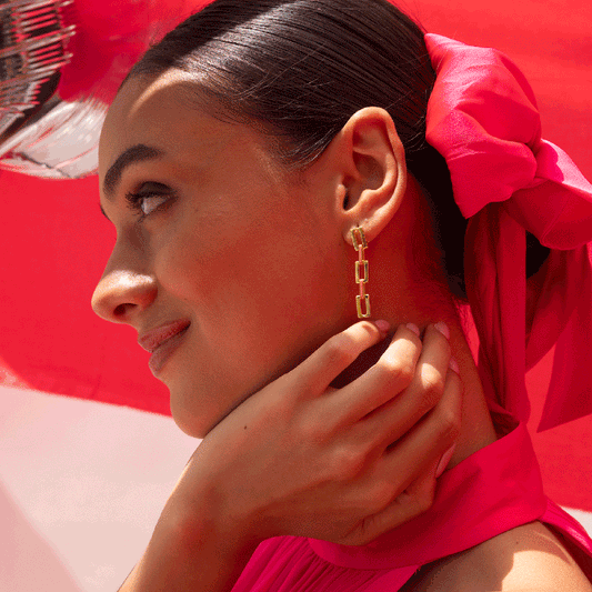 Mankai Link Earrings –  highlighting its vibrant enamel artistry and playful energy, part of Nishani’s Mankai Collection.